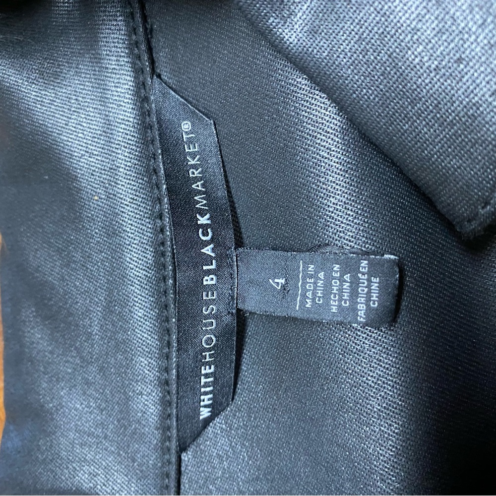 White House Black Market Coated Denim Classic Cropped Faux Leather Jacket Size 4 - Picture 14 of 16